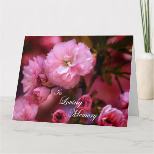 Carte En Mémoire Amoureuse Printemps rose fleurs de ceri