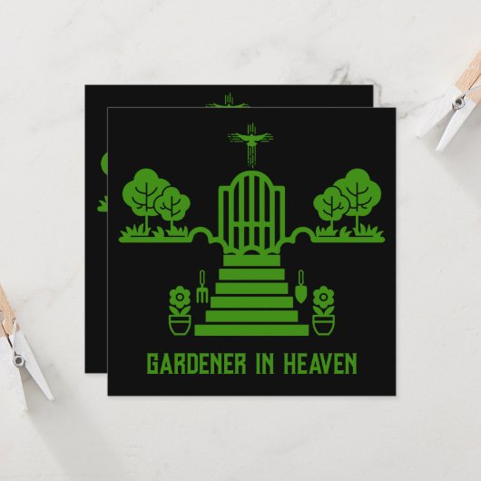 Carte En mémoire Bereaver Gardener funérailles (Devant/Arrière en situation)