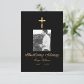 Carte En mémoire d'amour Croix d'or Anniversaire de la m (Debout devant)