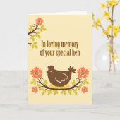 Carte En mémoire d'amour de votre poule spéciale (Fleur jaune)