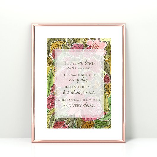 Carte En Mémoire De L'Aquarelle Sympathie Florale Framea