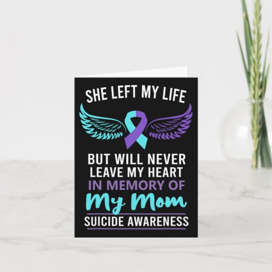 Carte En Mémoire De Maman Prévention Du Suicide (Devant)