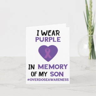 Carte En mémoire de mon fils Ruban violet Sensibilisatio