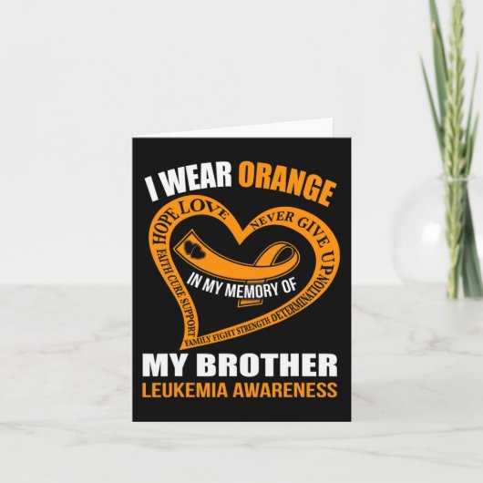 Carte En mémoire de mon frère SENSIBILISATION À LA LEUCÉ (Devant)