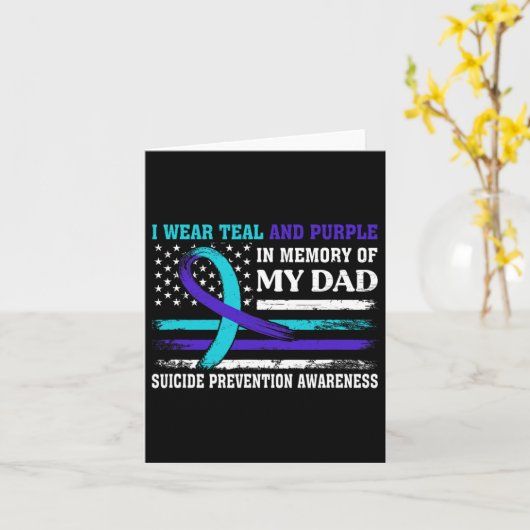 Carte En Mémoire De Papa Prévention Suicide Amer (Fleur jaune)