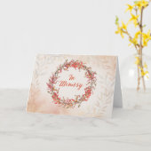 Carte En mémoire de Thanksgiving avec couronne d'automne (Fleur jaune)