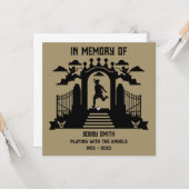 Carte En Mémoire D'Obsèques De Golfeur (Devant/Arrière en situation)