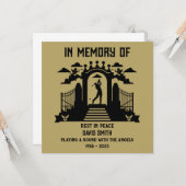 Carte En Mémoire D'Un Enterrement De Golfeur (Devant/Arrière en situation)