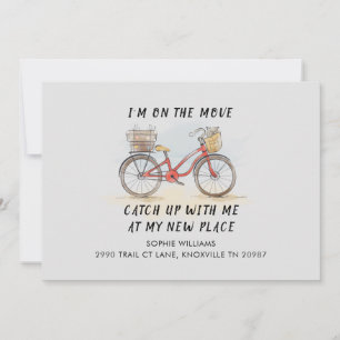 Carte En mouvement avec le vélo de chat Nouvelle adresse