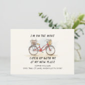 Carte En mouvement avec le vélo de chat Nouvelle adresse (Debout devant)