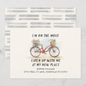 Carte En mouvement avec le vélo de chat Nouvelle adresse (Devant / Derrière)