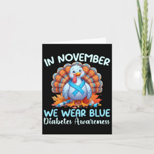 Carte En novembre nous portons la dinde bleue de la sens