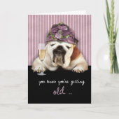 Carte en obtenant un anniversaire plus ancien et joyeux, (Devant)