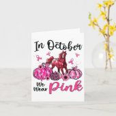 Carte En Octobre Nous Portons Le Citrouille Cheval Rose (Fleur jaune)