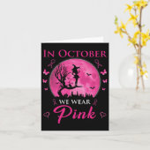 Carte En Octobre Nous Portons Pink Halloween Witch (Fleur jaune)