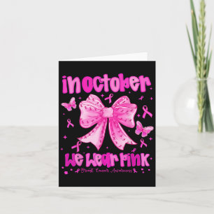 Carte En Octobre Nous Portons Pink Preppy Coquette Bow B
