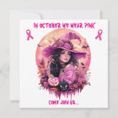 Carte En Octobre Nous Portons Pink Witch Fundraiser Even (Devant)