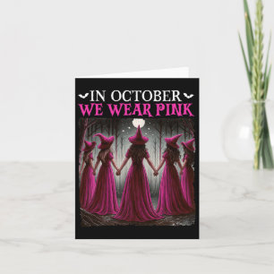 Carte En Octobre Nous Portons Rose Sorcière Halloween Se