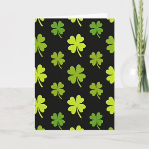 Carte en papier doré faux motif vert chanceux