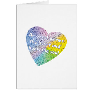 Carte en pastel de coeur d'ange de gouttelettes