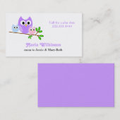 Carte en pastel de maman de hiboux (Devant / Derrière)