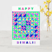 Carte en pastel de Rangoli Diwali (Fleur jaune)