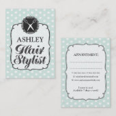 Carte en pastel de rendez-vous de coiffeur de pois (Devant / Derrière)