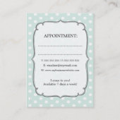 Carte en pastel de rendez-vous de coiffeur de pois (Dos)