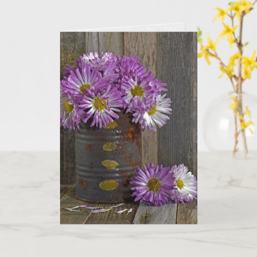 Carte en pensant à ta maman fleur en boîte (Fleur jaune)