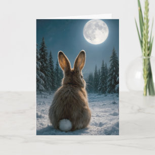 Carte En pensant à toi Lapin à Queue Coton au Clair de L