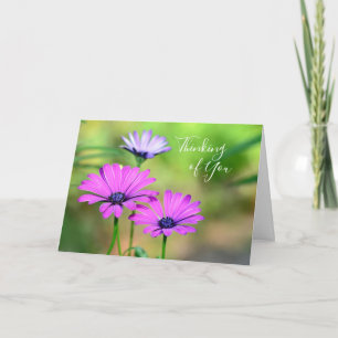 Carte En pensant à vous avec des fleurs