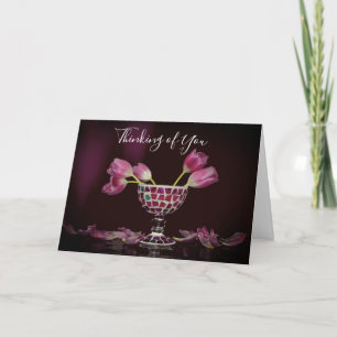 Carte En pensant à vous avec des tulipes