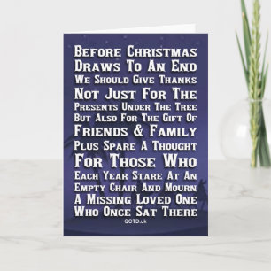 Carte En pensant à vous et aux vôtres à Noël