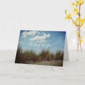 Carte En pensant à vous sur la plage (Fleur jaune)