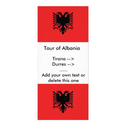 Carte en rack avec drapeau d'Albanie (Devant)