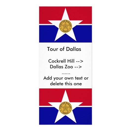 Carte en rack avec Drapeau de Dallas, U.S.A. (Devant)