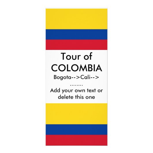 Carte en rack avec drapeau de la Colombie (Devant)
