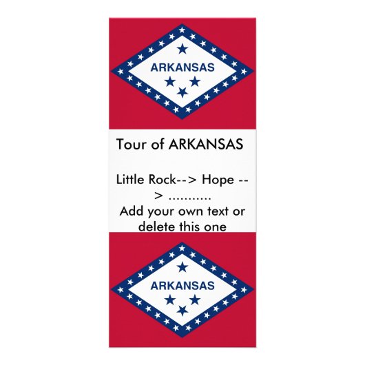 Carte en rack avec drapeau de l'Arkansas, U.S.A. (Devant)