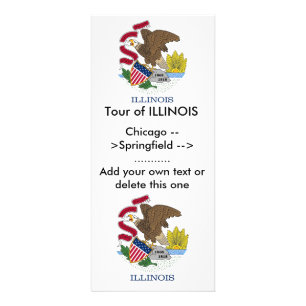 Carte en rack avec drapeau de l'Illinois, U.S.A.
