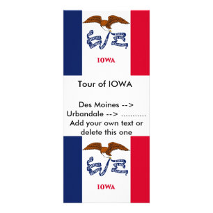 Carte en rack avec Drapeau de l'Iowa, États-Unis.