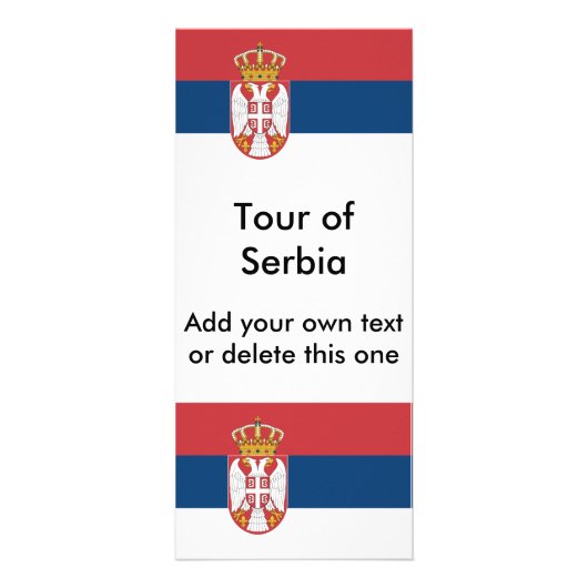 Carte en rack avec drapeau de Serbie (Devant)