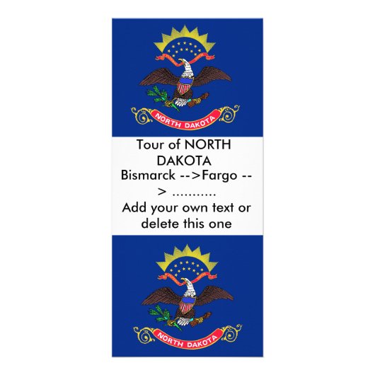 Carte en rack avec drapeau du Dakota du Nord, État (Devant)