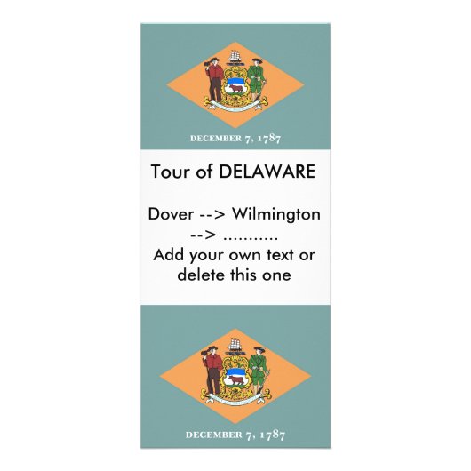 Carte en rack avec Drapeau du Delaware, États-Unis (Devant)