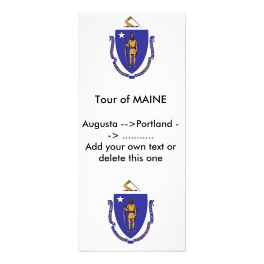 Carte en rack avec Drapeau du Massachusetts, U.S.A (Devant)