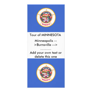 Carte en rack avec Drapeau du Minnesota, U.S.A.