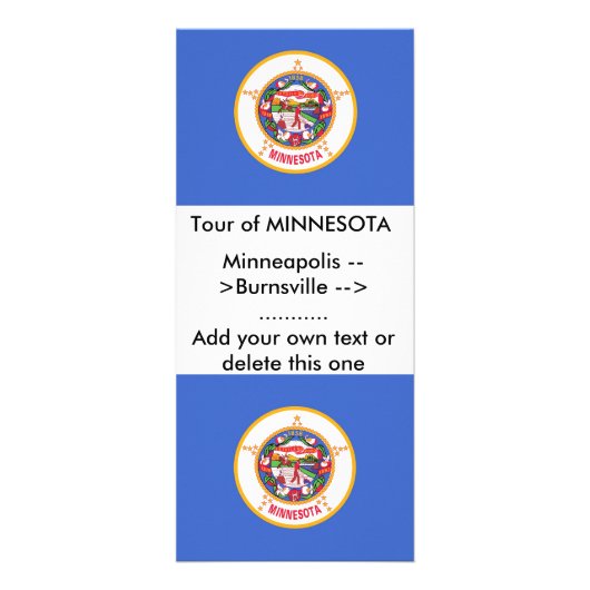 Carte en rack avec Drapeau du Minnesota, U.S.A. (Devant)