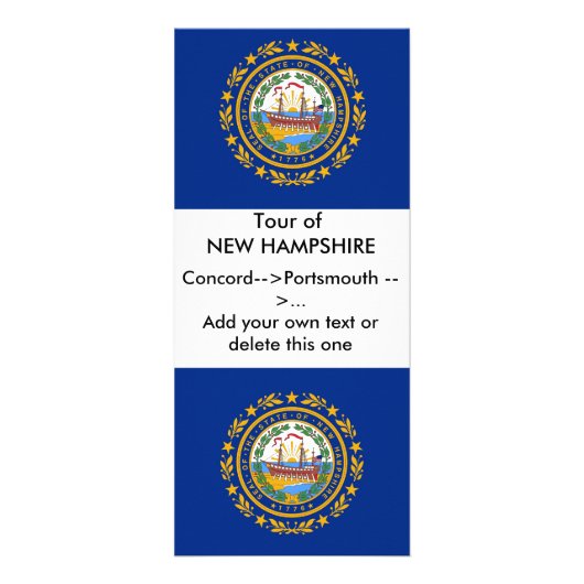 Carte en rack avec Drapeau du New Hampshire, U.S.A (Devant)