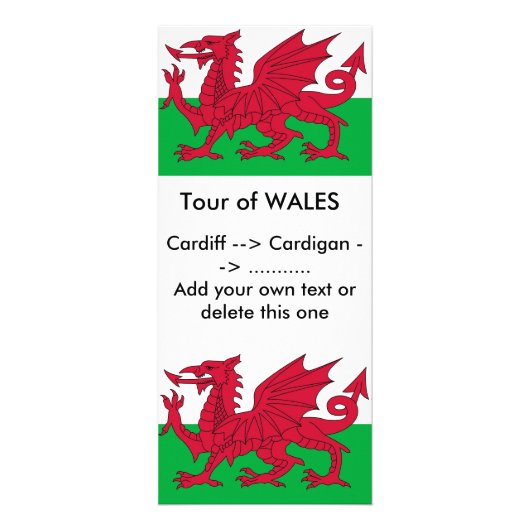 Carte en rack avec drapeau du Pays de Galles (Devant)