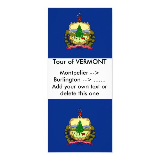 Carte en rack avec Drapeau du Vermont, États-Unis. (Devant)