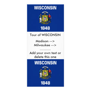 Carte en rack avec Drapeau du Wisconsin, États-Uni